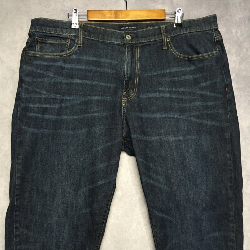 Lucky Brand Mens 410 Athletic Slim Blue Jeans size 42x32 Stretch Dark Wash Denim